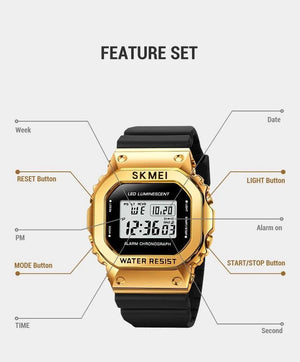 Skmei - 1851 - Digital LED Luminous Waterproof - Golden image 3