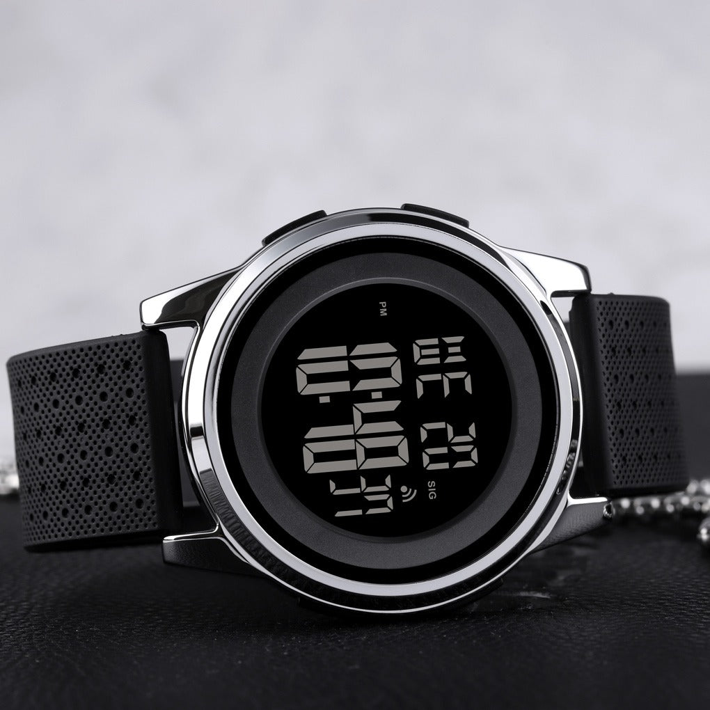 SKMEI - 1502 - Digital Thin Dial Waterproof Wrist Watch - silver image 2