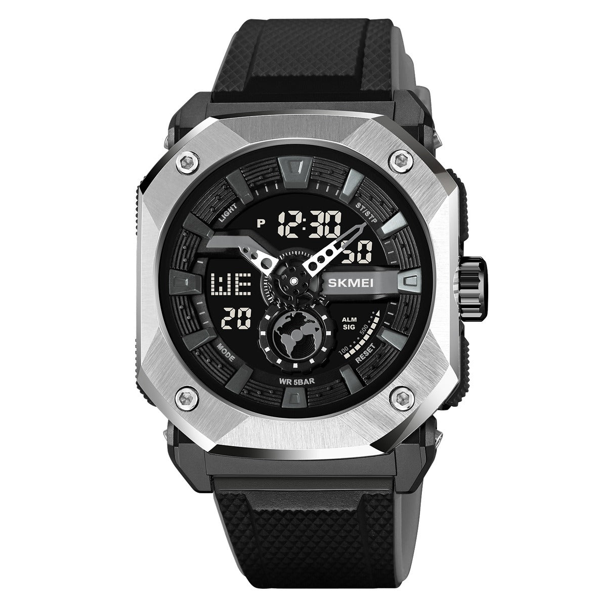SKMEI - 2272 - Rugged Luxury Sports Watch - Silver/Black image 2