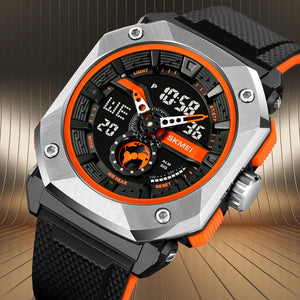 SKMEI - 2272 - Rugged Luxury Sports Watch - Black/Orange image 4