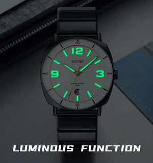 SKMEI - 9280 - Slim Steel Analog Quartz Watch - Black/Silver image 3