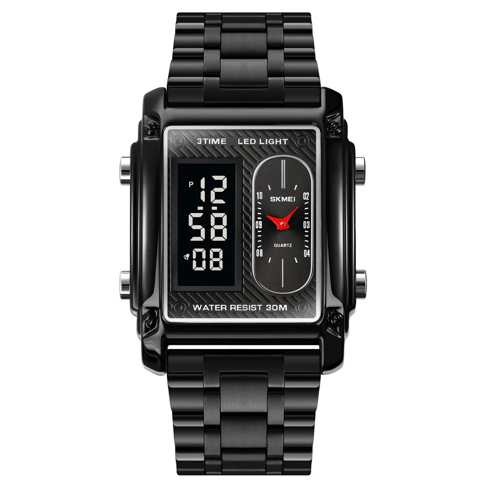 Skmei - 1868 (Chain) - Digital LED Luminous Waterproof - Black-Steel image 0