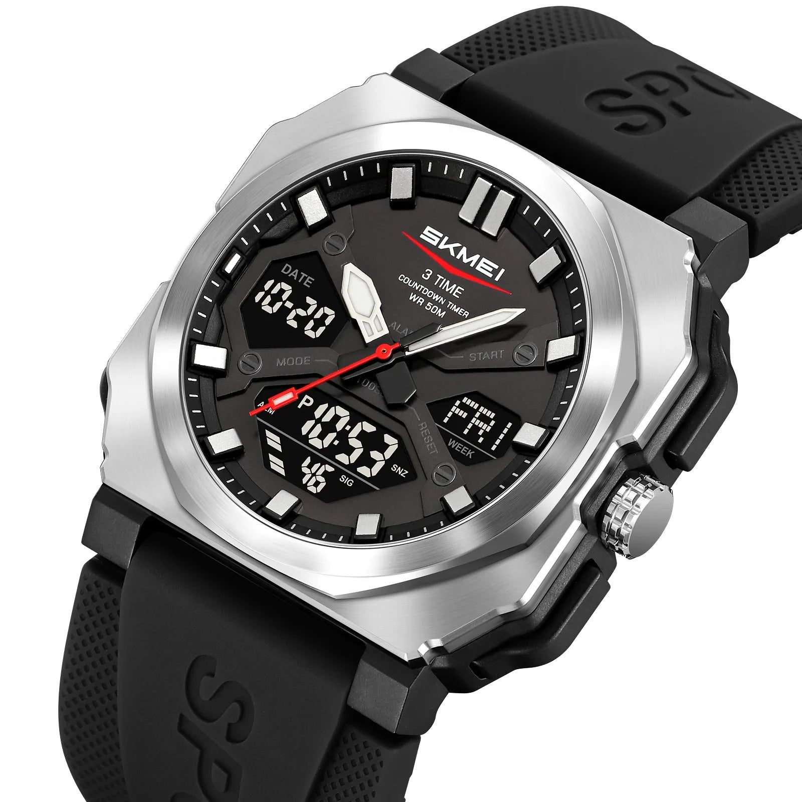 Skmei – 2418 – Bold Sports Edition Watch – Silver image 0