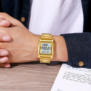Skmei - 2277 - Qibla Azan Time Reminder Prayer Watch - Golden image 4