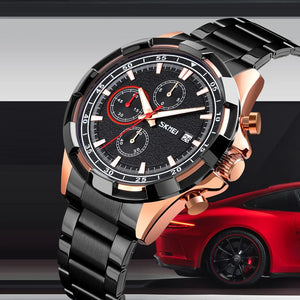 SKMEI - 9192 - Premium Chronograph Analog Watch - rosegold/black image 2