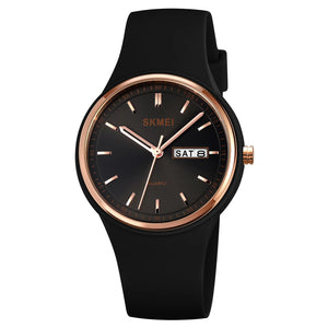 SKMEI 2057 Elegant Day & Date Quartz Watch - Black