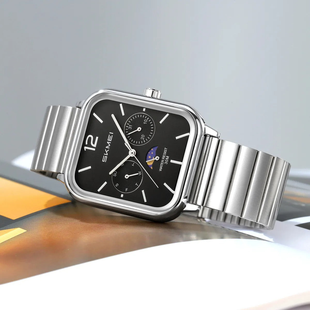 Skmei – 2509 – Elegant Edition Stainless Steel Watch – Silver / Black image 1