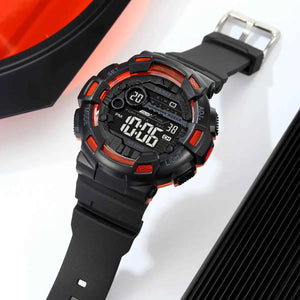 SKMEI 2110 Advanced Digital Functions Watch - Black/Orange transparent