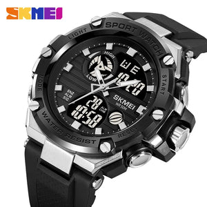 SKMEI 2119 Sports Dual Display Electronic Watch Waterproof - Silver