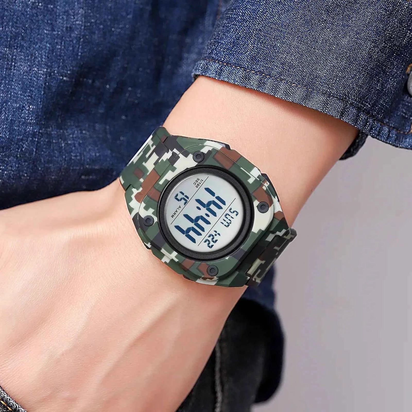 SKMEI 2160 Smart Digital Functions Watch - Armygreen/camo