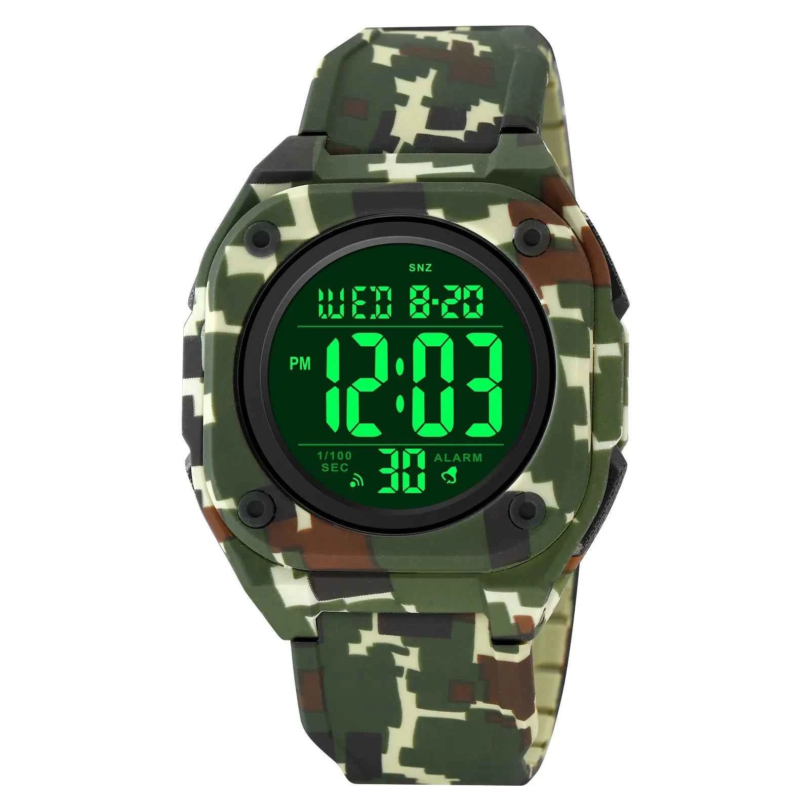 SKMEI 2160 Smart Digital Functions Watch - Armygreen/camo