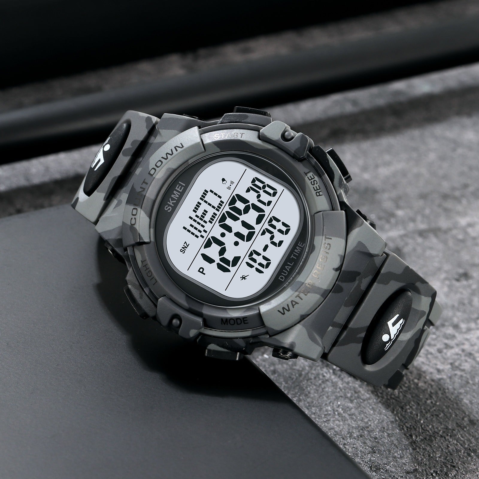 SKMEI 2164 Rugged Digital Sports Watch - Grey/Camo