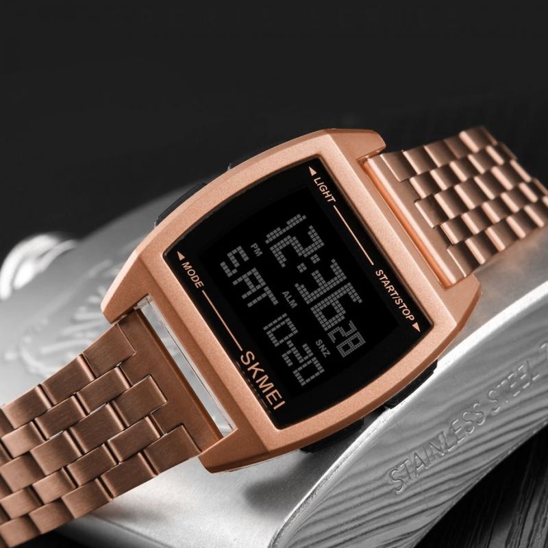 SKMEI - 1368 - Digital Electronic Male Clock Military Sports Watch - rose gold image 1