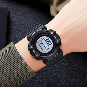 SKMEI 2195 Rugged Digital Sports Watch - Black/White