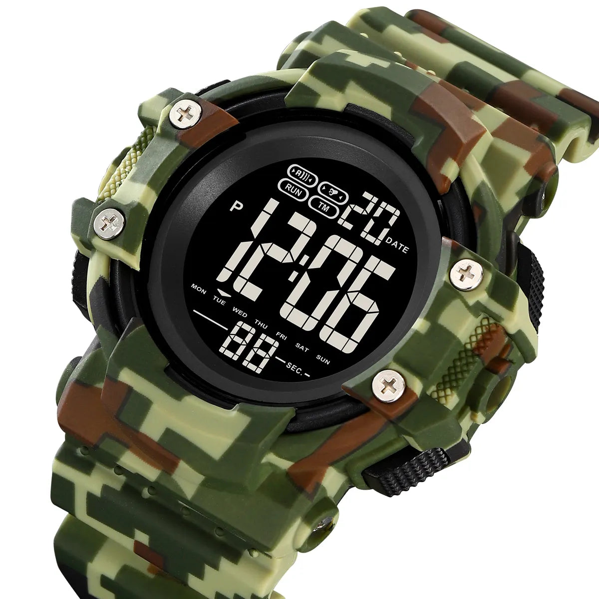 SKMEI 2195 Rugged Digital Sports Watch - ArmyGreen/Camo