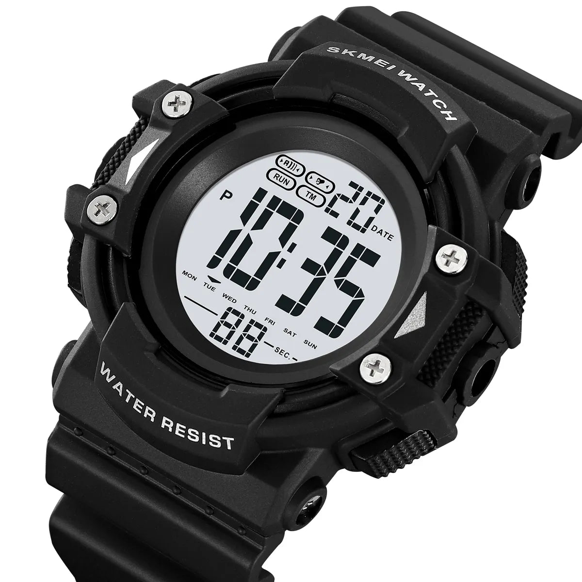SKMEI 2195 Rugged Digital Sports Watch - Black/White