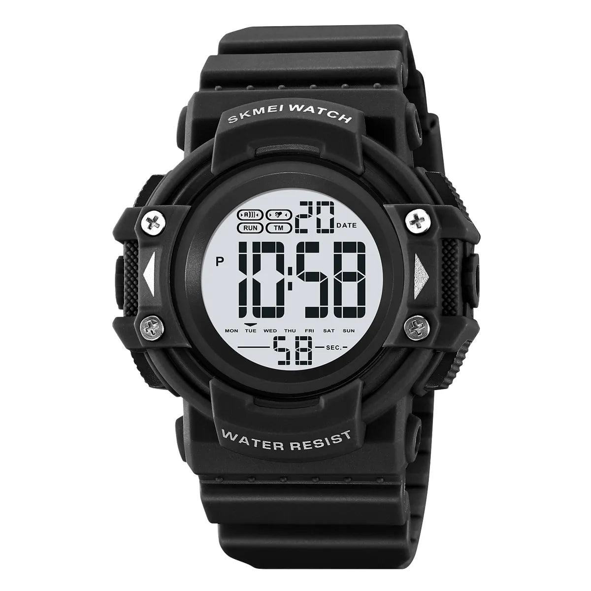 SKMEI 2195 Rugged Digital Sports Watch - Black/White