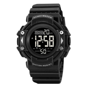 SKMEI 2195 Rugged Digital Sports Watch - Black/Black