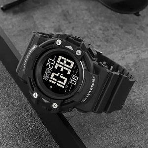 SKMEI 2195 Rugged Digital Sports Watch - Black/Black