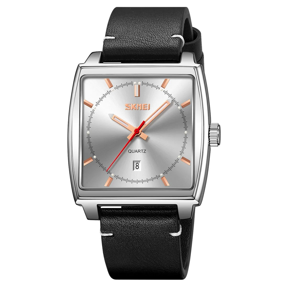 Skmei - 9316 - Elegant Square Analog Watch - silver/silver image 0