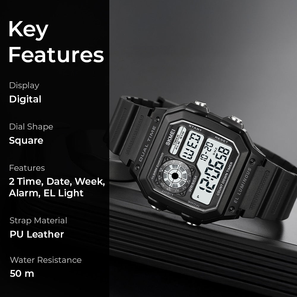 Skmei - 1998 - Digital Sports 50M Waterproof Watch - Black image 4