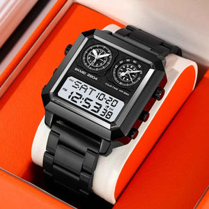 SKMEI 2204 Luxury Multi-Time Digital Watch - Black/White