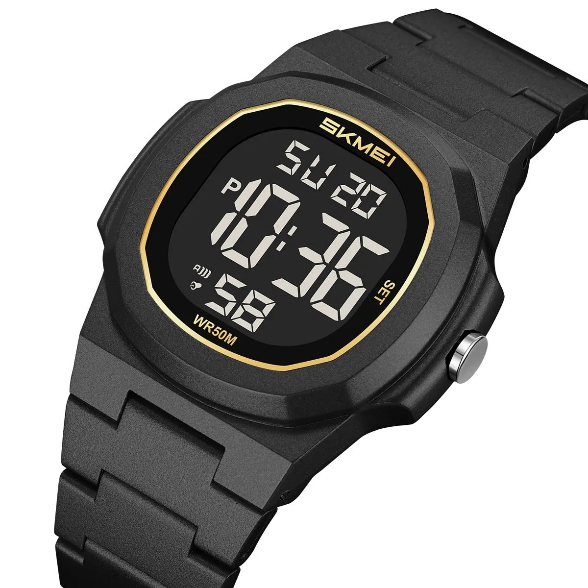 SKMEI 2428 Digital Casual Sports Watch - black/gold image 0