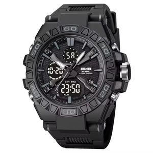 SKMEI 2220 Heavy Duty Multi-Time Sports Watch - Black