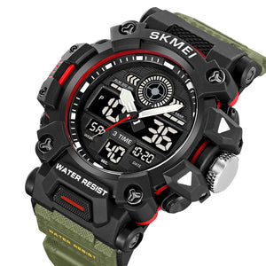 SKMEI 2226 Rugged 3-Time Digital Sports Watch - ArmyGreen