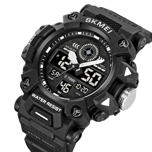 SKMEI 2226 Rugged 3-Time Digital Sports Watch - Black