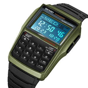 SKMEI 2255 Calculator Digital Watch - ArmyGreen