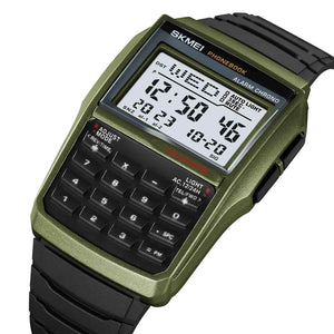 SKMEI 2255 Calculator Digital Watch - ArmyGreen