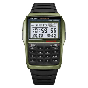 SKMEI 2255 Calculator Digital Watch - ArmyGreen