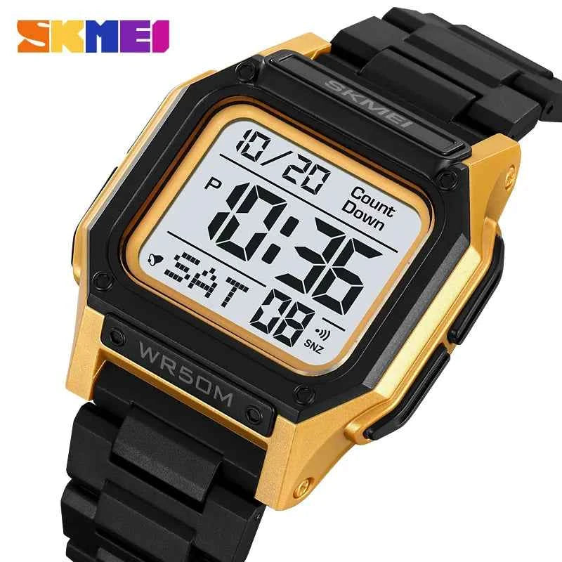 SKMEI 2264 Multifunctional Sport Watch - Black/Gold/White