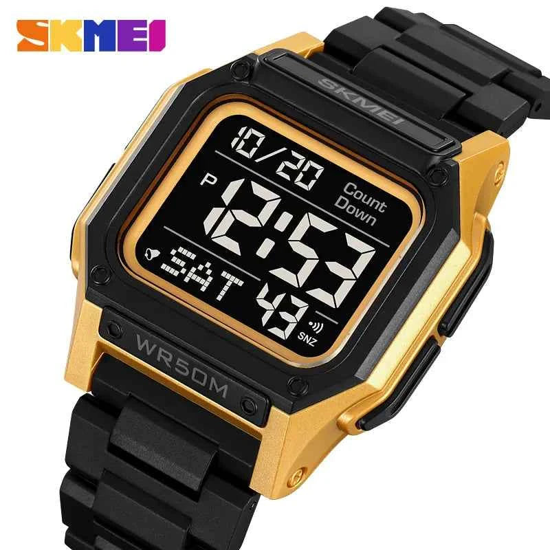 SKMEI 2264 Multifunctional Sport Watch - Black/Gold/Black
