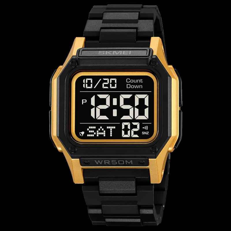 SKMEI 2264 Multifunctional Sport Watch - Black/Gold/Black