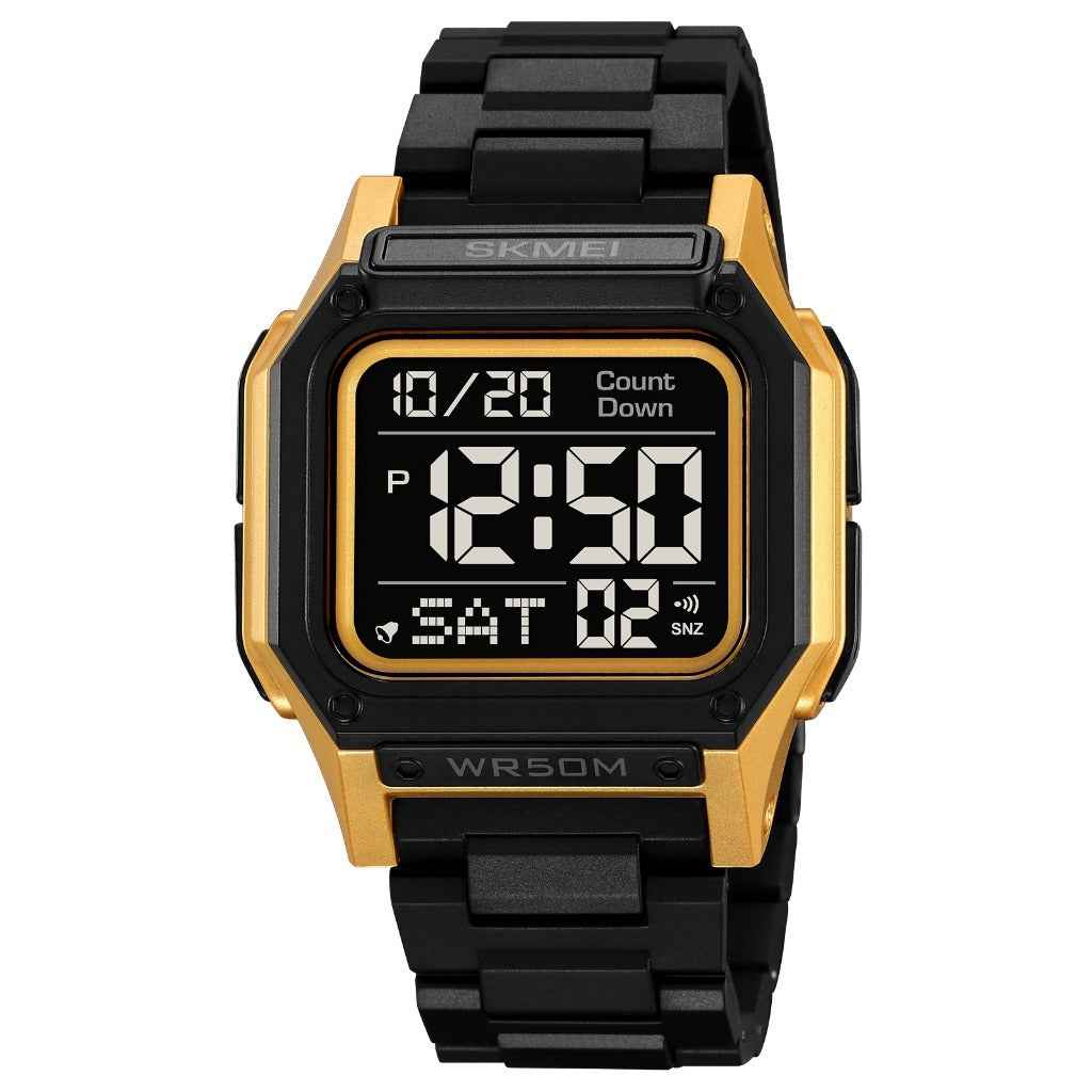 SKMEI 2264 Multifunctional Sport Watch - Black/Gold/Black