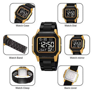 SKMEI 2264 Multifunctional Sport Watch - Black/Gold/Black