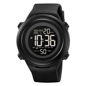 SKMEI 2265 Sleek Round Digital Sports Watch - Black/Black