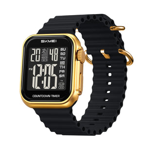 SKMEI 2269 Square Digital Sports Watch - Gold/Black