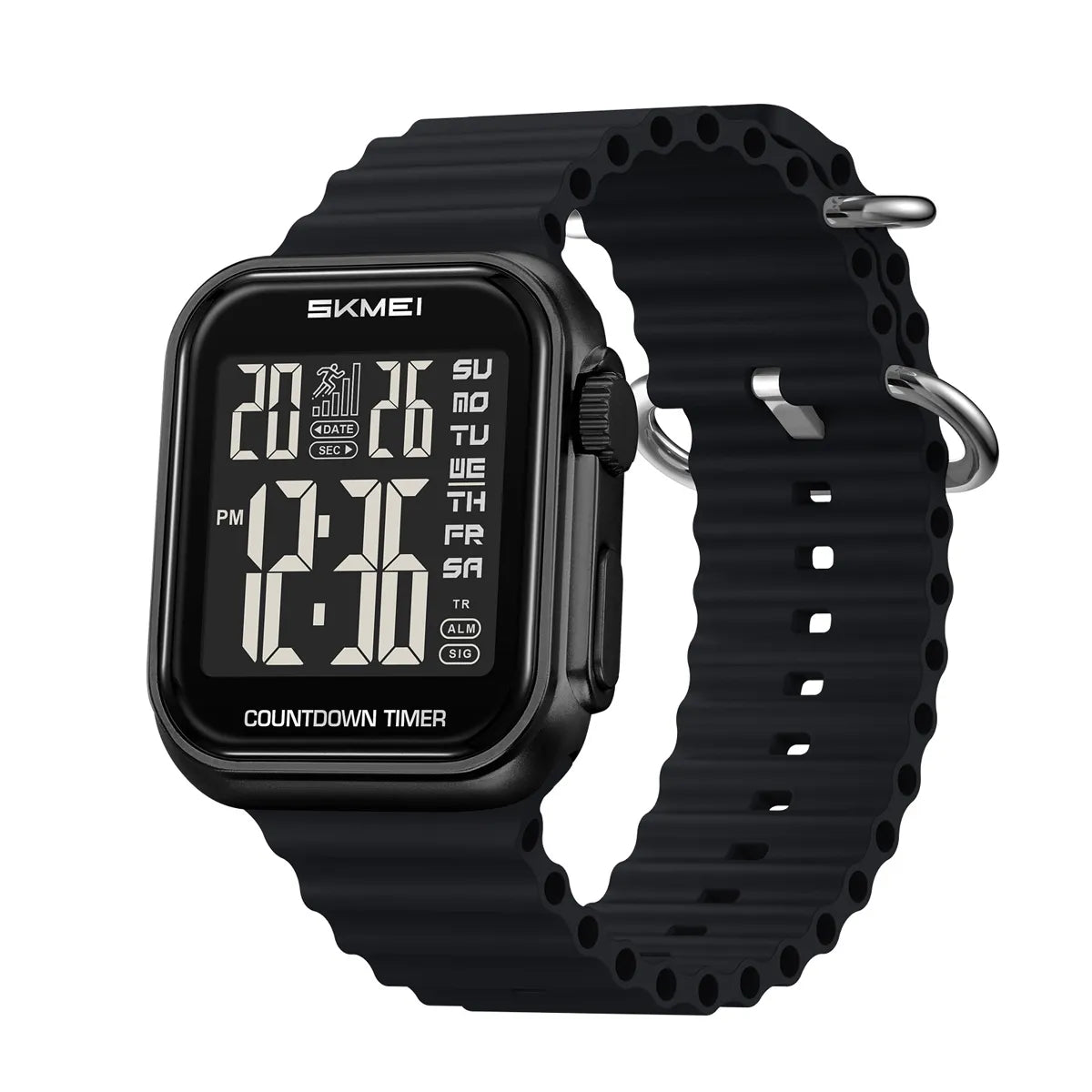 SKMEI 2269 Square Digital Sports Watch - Black/Black