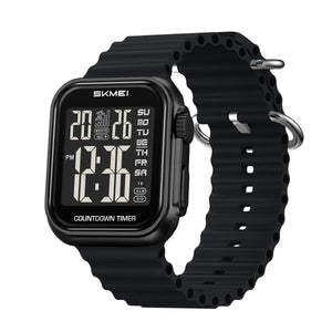 SKMEI 2269 Square Digital Sports Watch - Black/Black
