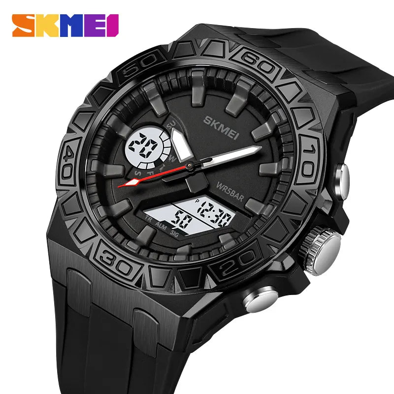 SKMEI 2276 Rugged Digital Sports Watch - Black/White