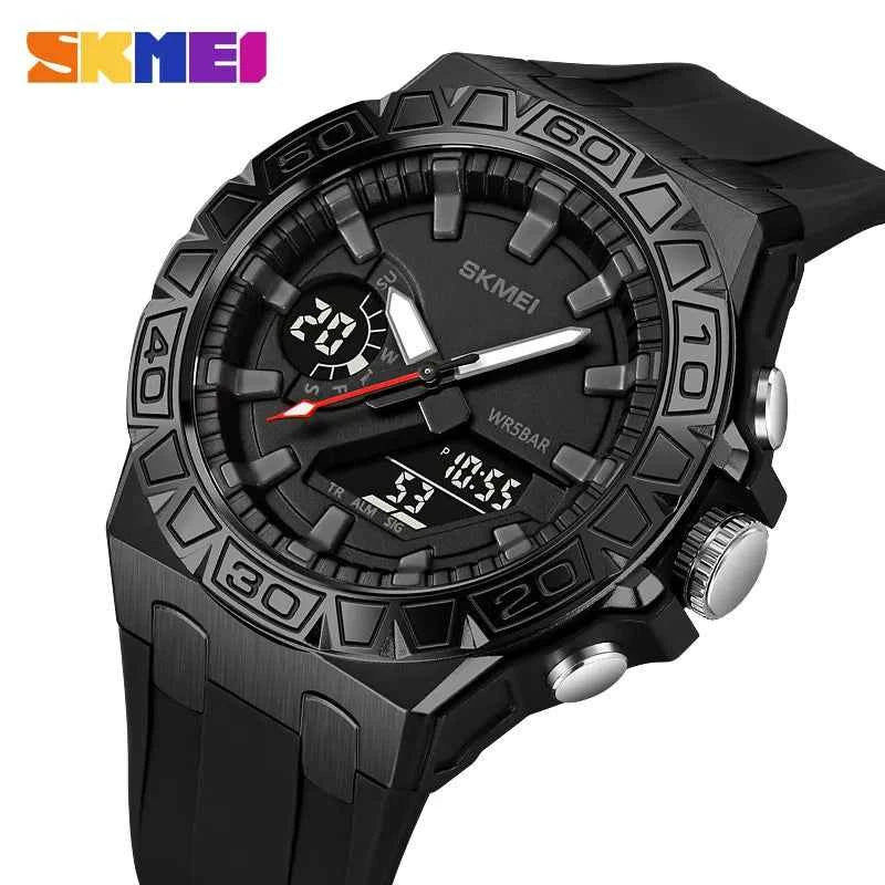 SKMEI 2276 Rugged Digital Sports Watch - Black/Black