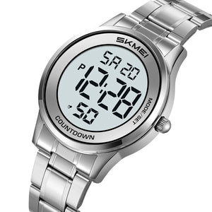 SKMEI 2425 Round Digital Countdown Watch - silver/white image 0