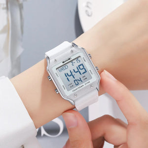 Skmei - 2526 - Women Digital Watch Original Silicone Strap - silver/white image 3