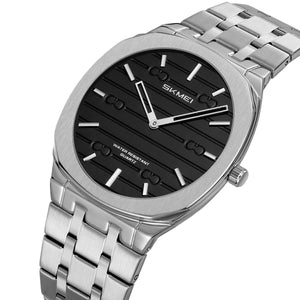 SKMEI - 9372 - Imperial Time Quartz Watch - Silver/Black image 0