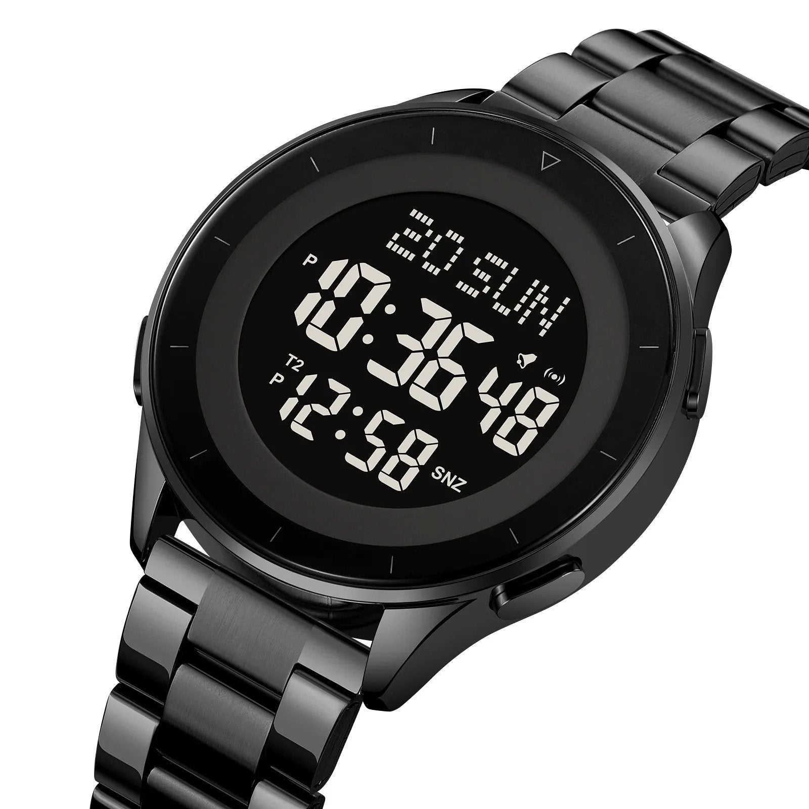 SKMEI 2302 Digital World Time Watch - black/black