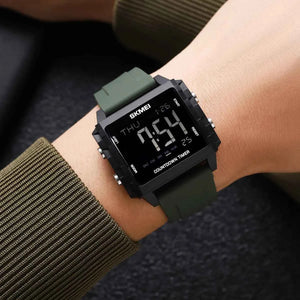 SKMEI 2320 Digital Countdown Sports Watch - Black/ArmyGreen