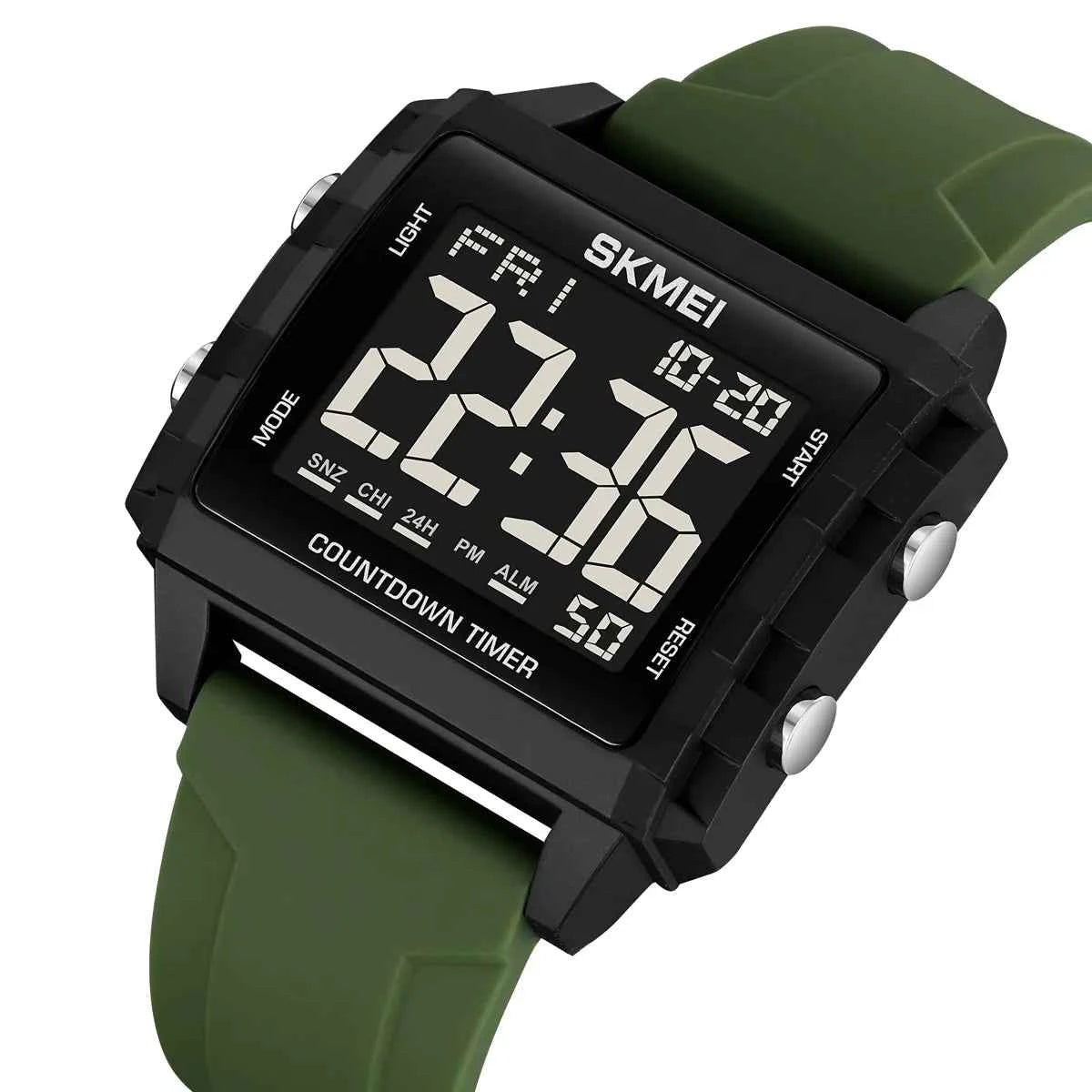 SKMEI 2320 Digital Countdown Sports Watch - Black/ArmyGreen